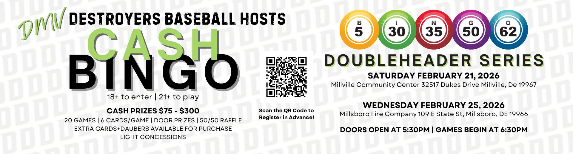 CASH BINGO DOUBLEHEADER!